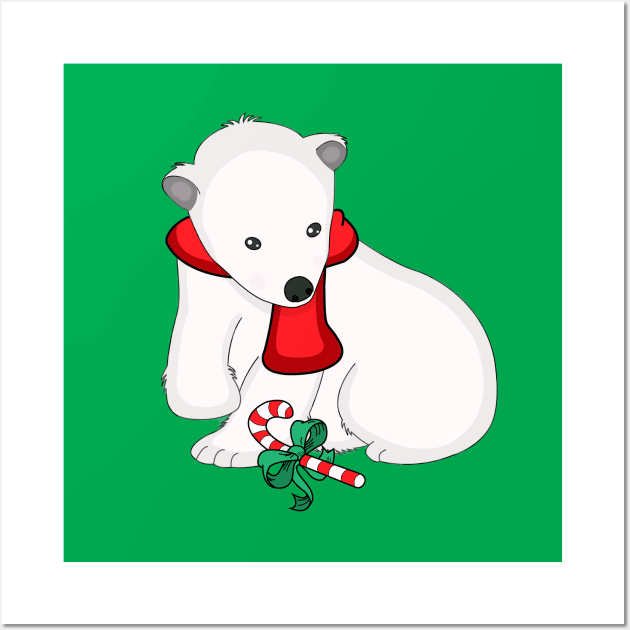 Christmas Polar Bear Wall Art by Greylady2016